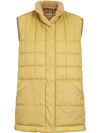 BURBERRY Faux Shearling Collar Lightweight Quilted Gilet