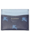 BURBERRY BURBERRY EKD LEATHER CARD CASE - BLUE