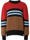BURBERRY CHUNKY KNITTED STRIPE JUMPER