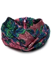 GUCCI METALLIC PINK FLORAL EMBROIDERED TURBAN