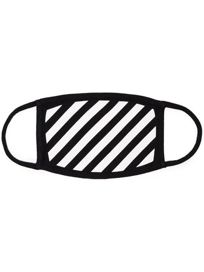 Off-white Black And White Striped Cotton Mask