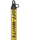 OFF-WHITE YELLOW INDUSTRIAL LOGO FABRIC KEY CHAIN