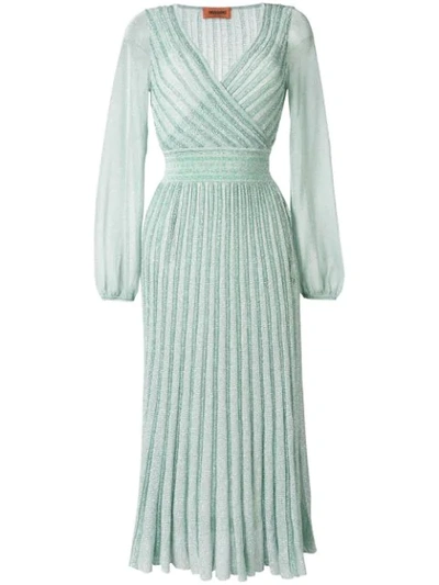 Missoni Operato Lamé A-line Midi Dress In Green