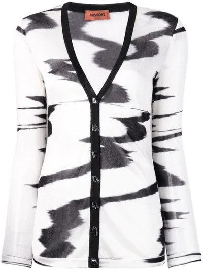 Missoni Abstract Patterned Cardigan In White