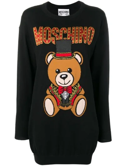 Moschino Circus Teddy Jumper Dress In Red