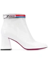 PINKO LOGO STRAP ANKLE BOOTS