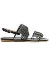 Polly Plume Womens Black Leather Sandals