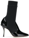Dolce & Gabbana Lori Knitted Boots And Color Paint Black In Black
