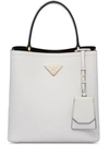 PRADA PRADA DOUBLE BUCKET BAG - WHITE