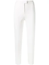 Pinko Cropped Slim Fit Trousers In White