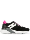 Hogan Active One Black And Fluo Suede Sneakers