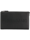 FERRAGAMO SALVATORE FERRAGAMO LOGO CLUTCH BAG - BLACK