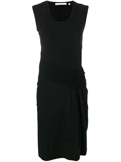 Helmut Lang Pleated Midi Dress In Black