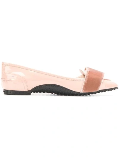 Tod's X Alessandro Dell'acqua Velvet Bow Loafers In Pink