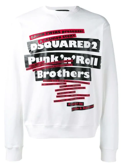 Dsquared2 Punk'n'roll Brothers Sweatshirt In White