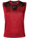 DOLCE & GABBANA EMBROIDERED KNITTED TOP