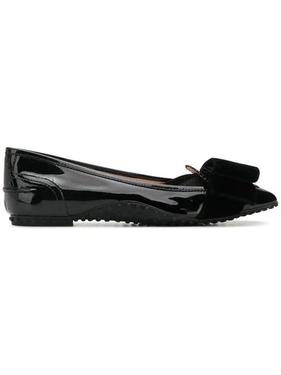 Tod's Ballerinas With A Bow Detail In Black