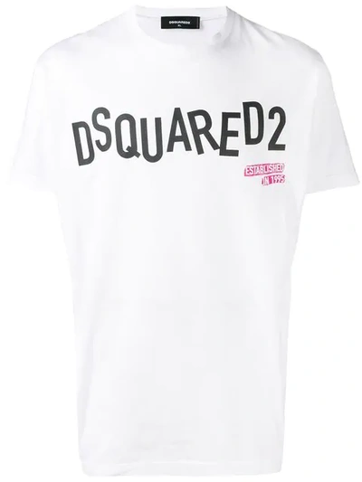 Dsquared2 对比logo T恤 - 白色 In White