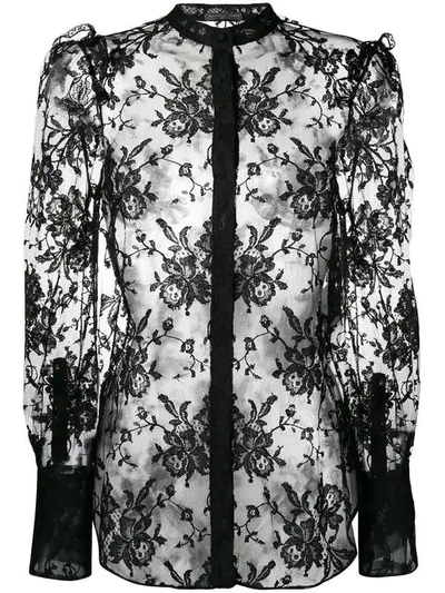 Alexander Mcqueen Sarabande Lace Blouse In Black