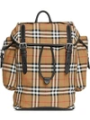 BURBERRY VINTAGE CHECK AND LEATHER BACKPACK