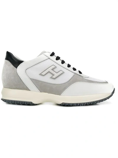 Hogan Men's Shoes Suede Trainers Sneakers Interactive In White