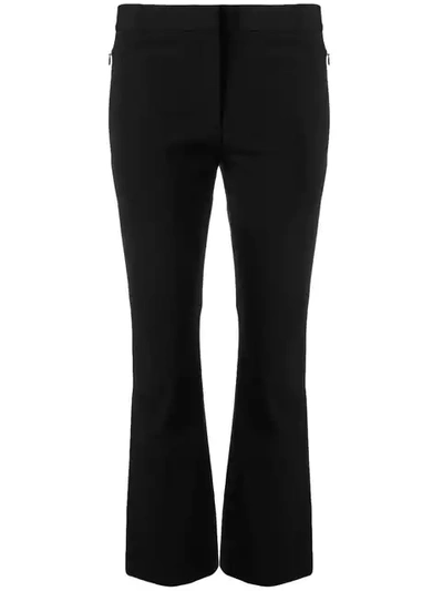 Theory Cropped Kick-flare Trousers In Black