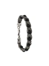 Emanuele Bicocchi Silver & Black Large Beaded Bracelet In Silver