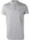 Saint Laurent Embroidered Monogram Polo Shirt In Grey