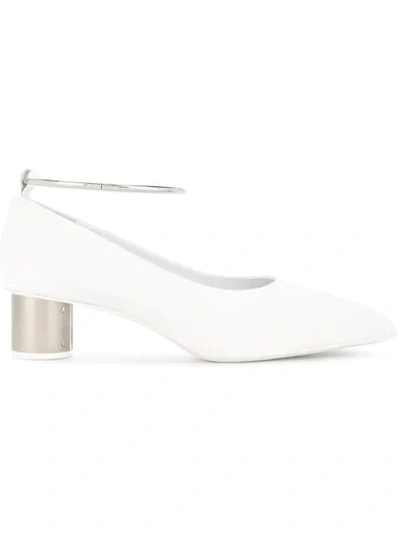 Jil Sander Ankle Strap Pumps In White