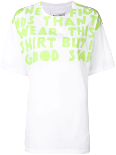 Maison Margiela Oversize Printed Cotton Jersey T-shirt In White