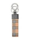 BURBERRY SMALL SCALE CHECK AND LEATHER KEY RING