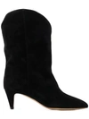 Isabel Marant Dernee Suede Ankle Boots In Black