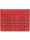 BURBERRY PERFORATED CHECK LEATHER CARD CASE