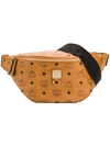 Mcm Fursten Visetos Medium Belt Bag In Cognac Coated Canvas In Brown