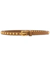Prada Light Leather Belt Rounded Stud Detail In Gold