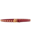 Prada Stud Detail Belt In Red