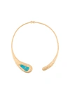 FORTE FORTE MY JEWEL OPEN NECKLACE WITH GREEN STONE