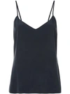 L Agence Basic Silk Top In Blue