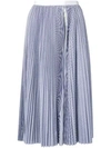 Sacai Pleated Midi Skirt - Blue In Blue