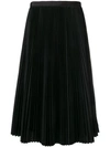 Sacai Asymmetric Pleated Skirt In Black