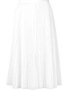 Sacai Pleated Midi Skirt - White In White