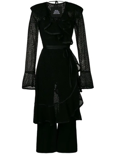 Marc Jacobs Redux Grunge Ruffle Dress With Jumpsuit Lining In Black