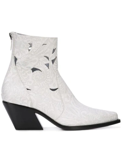 Givenchy Western Style Ankle Boots In White