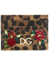 DOLCE & GABBANA ROSE APPLIQUÉ CARDHOLDER