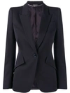 Alexander Mcqueen Structured Blazer Jacket In Blue