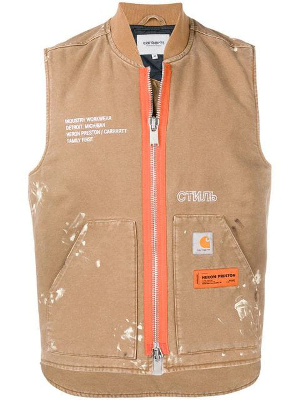 Heron Preston Carhartt Cotton Vest In Beige | ModeSens
