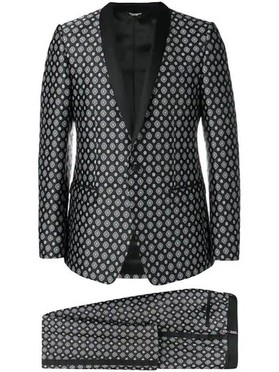 Dolce & Gabbana Jacquard Suit In Black