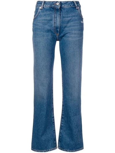 Off-white High-rise Bootcut Jeans In Blue