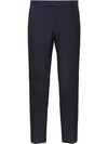 Prada Wool And Mohair Tailored Trousers In F003h Blue/baltic Blue