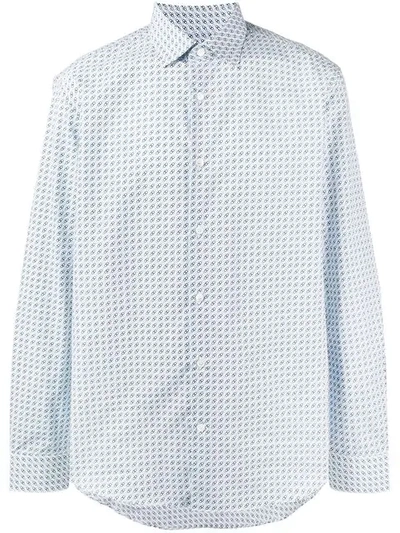 Ferragamo Gancini Print Shirt In Blue